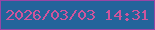 文字の大きさ：4、枠の色：9845a5、背景の色：23649b、文字の色：ce559c 無料ブログパーツのブログ時計