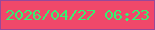 文字の大きさ：3、枠の色：98489a、背景の色：f0486a、文字の色：36f171 無料ブログパーツのブログ時計