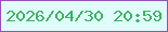 文字の大きさ：1、枠の色：984fba、背景の色：dffbfc、文字の色：3fb161 無料ブログパーツのブログ時計