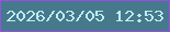 文字の大きさ：5、枠の色：984fe7、背景の色：47798c、文字の色：bfedf0 無料ブログパーツのブログ時計