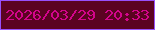 文字の大きさ：5、枠の色：9850fa、背景の色：5b0321、文字の色：d3058b 無料ブログパーツのブログ時計