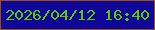 文字の大きさ：4、枠の色：985112、背景の色：10079a、文字の色：60c800 無料ブログパーツのブログ時計