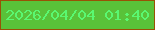 文字の大きさ：4、枠の色：985205、背景の色：59c239、文字の色：5af871 無料ブログパーツのブログ時計