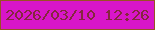文字の大きさ：5、枠の色：985224、背景の色：d816c9、文字の色：85273e 無料ブログパーツのブログ時計