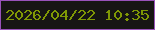 文字の大きさ：4、枠の色：9852b9、背景の色：161514、文字の色：809805 無料ブログパーツのブログ時計