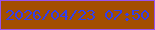 文字の大きさ：4、枠の色：9852ef、背景の色：a34e00、文字の色：333eed 無料ブログパーツのブログ時計