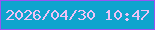 文字の大きさ：4、枠の色：9854f2、背景の色：0fa4ce、文字の色：eec2f5 無料ブログパーツのブログ時計