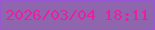 文字の大きさ：2、枠の色：9856d3、背景の色：8f65ad、文字の色：e421a1 無料ブログパーツのブログ時計