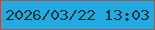 文字の大きさ：1、枠の色：985853、背景の色：21abe2、文字の色：02373c 無料ブログパーツのブログ時計
