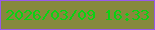 文字の大きさ：5、枠の色：9859ea、背景の色：86893c、文字の色：08d313 無料ブログパーツのブログ時計