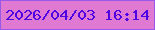 文字の大きさ：4、枠の色：9859ea、背景の色：e079d1、文字の色：4d03e2 無料ブログパーツのブログ時計