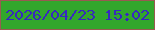 文字の大きさ：3、枠の色：985a51、背景の色：32a72c、文字の色：3728bf 無料ブログパーツのブログ時計