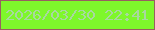 文字の大きさ：3、枠の色：985f60、背景の色：7ef72b、文字の色：a8d8a0 無料ブログパーツのブログ時計