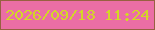 文字の大きさ：5、枠の色：986041、背景の色：eb6ea5、文字の色：d3d627 無料ブログパーツのブログ時計