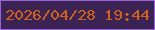 文字の大きさ：2、枠の色：9862db、背景の色：3b2353、文字の色：d1621d 無料ブログパーツのブログ時計