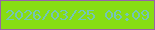 文字の大きさ：3、枠の色：9863a8、背景の色：87dd13、文字の色：73c5b6 無料ブログパーツのブログ時計