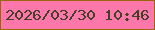文字の大きさ：4、枠の色：98670c、背景の色：fe77aa、文字の色：443f25 無料ブログパーツのブログ時計