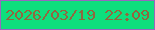 文字の大きさ：1、枠の色：9867bf、背景の色：0edf7d、文字の色：91673f 無料ブログパーツのブログ時計