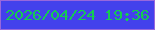 文字の大きさ：5、枠の色：9867dc、背景の色：4341ec、文字の色：15cb52 無料ブログパーツのブログ時計