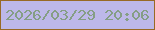 文字の大きさ：4、枠の色：986a25、背景の色：bdb8e9、文字の色：859e85 無料ブログパーツのブログ時計