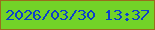 文字の大きさ：2、枠の色：986e1c、背景の色：72d328、文字の色：0c40cb 無料ブログパーツのブログ時計