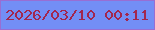 文字の大きさ：2、枠の色：986ed3、背景の色：738ef5、文字の色：a2264e 無料ブログパーツのブログ時計