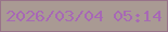 文字の大きさ：2、枠の色：987389、背景の色：a99a93、文字の色：a768b5 無料ブログパーツのブログ時計