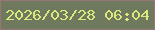 文字の大きさ：3、枠の色：987577、背景の色：6e795d、文字の色：dbe87e 無料ブログパーツのブログ時計