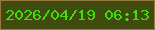 文字の大きさ：2、枠の色：987941、背景の色：404c0f、文字の色：43dd08 無料ブログパーツのブログ時計
