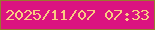 文字の大きさ：5、枠の色：987a2e、背景の色：db1380、文字の色：f9cb82 無料ブログパーツのブログ時計