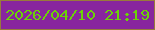 文字の大きさ：1、枠の色：987a3b、背景の色：88259e、文字の色：6bd206 無料ブログパーツのブログ時計