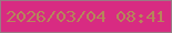 文字の大きさ：3、枠の色：987a84、背景の色：d82b82、文字の色：b6865a 無料ブログパーツのブログ時計