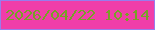 文字の大きさ：1、枠の色：987cec、背景の色：f03ea9、文字の色：77a127 無料ブログパーツのブログ時計