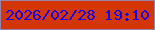 文字の大きさ：2、枠の色：9882aa、背景の色：d33604、文字の色：1701ed 無料ブログパーツのブログ時計