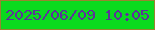 文字の大きさ：2、枠の色：988330、背景の色：0ada1e、文字の色：5d329a 無料ブログパーツのブログ時計