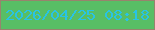 文字の大きさ：3、枠の色：98836d、背景の色：58be65、文字の色：29c3e4 無料ブログパーツのブログ時計