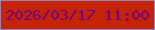 文字の大きさ：3、枠の色：9884b7、背景の色：c62303、文字の色：710184 無料ブログパーツのブログ時計