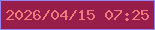 文字の大きさ：1、枠の色：9884f4、背景の色：971e4b、文字の色：f1797c 無料ブログパーツのブログ時計
