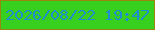 文字の大きさ：2、枠の色：98870c、背景の色：38d01e、文字の色：1e8ed1 無料ブログパーツのブログ時計