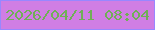 文字の大きさ：3、枠の色：9887ff、背景の色：d07ee4、文字の色：70af56 無料ブログパーツのブログ時計