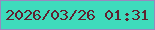 文字の大きさ：2、枠の色：9888bf、背景の色：3edbbc、文字の色：602130 無料ブログパーツのブログ時計