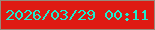 文字の大きさ：2、枠の色：98897a、背景の色：df1a12、文字の色：1deecf 無料ブログパーツのブログ時計