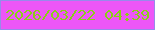 文字の大きさ：2、枠の色：9889eb、背景の色：ed56f7、文字の色：8ace18 無料ブログパーツのブログ時計