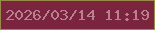 文字の大きさ：1、枠の色：988b49、背景の色：7b243d、文字の色：ba808f 無料ブログパーツのブログ時計