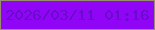 文字の大きさ：4、枠の色：988d6c、背景の色：9005f5、文字の色：680bca 無料ブログパーツのブログ時計