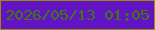 文字の大きさ：3、枠の色：988e0a、背景の色：6213c4、文字の色：42790c 無料ブログパーツのブログ時計