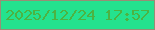 文字の大きさ：5、枠の色：988e75、背景の色：24e28e、文字の色：4cb342 無料ブログパーツのブログ時計