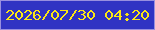文字の大きさ：2、枠の色：988fdf、背景の色：3033c3、文字の色：fbe714 無料ブログパーツのブログ時計