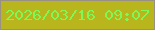 文字の大きさ：2、枠の色：989084、背景の色：b9b51c、文字の色：7ef855 無料ブログパーツのブログ時計