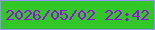 文字の大きさ：1、枠の色：9890fb、背景の色：31c827、文字の色：980be4 無料ブログパーツのブログ時計